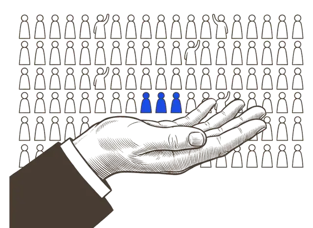 Someone going through everyone who reacted to a post