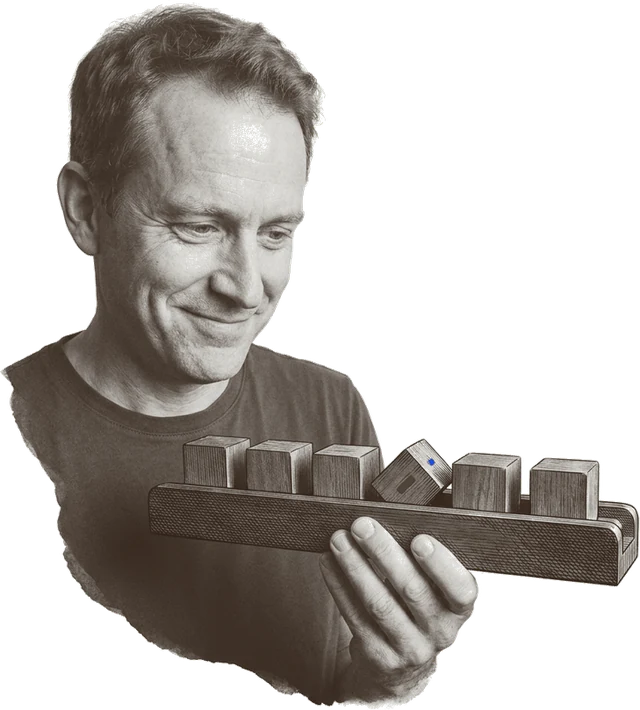 Someone reading a line upgrade spec sheet on a workbench