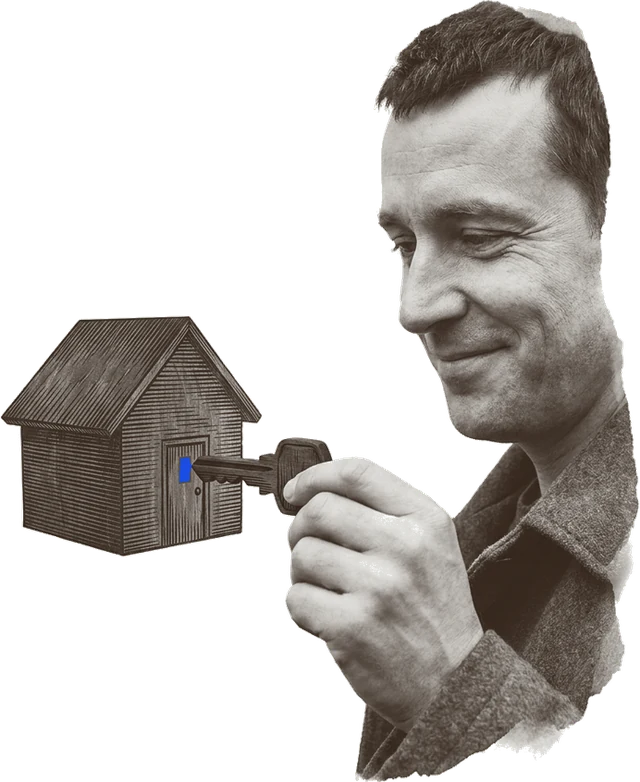 Someone reading a licence register entry at a desk